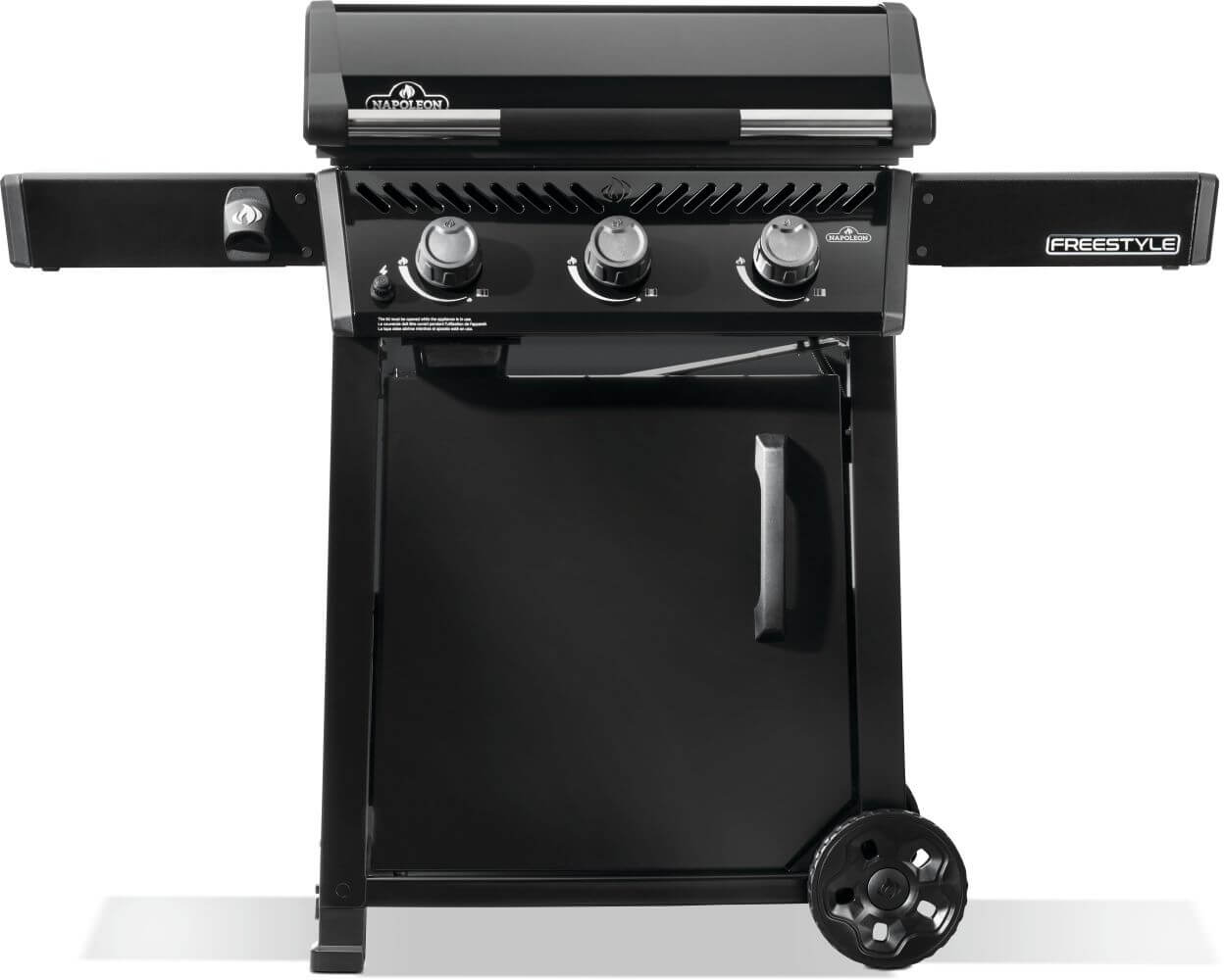 Plancha Napoleon Freestyle 24 po sur chariot noir avec surface préconditionnée mise en valeur